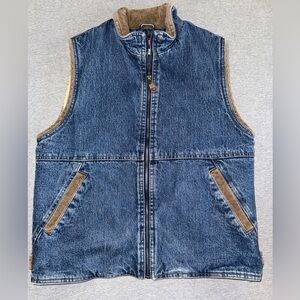 Vintage Wrangler Blue Denim Sherpa Lined Vest